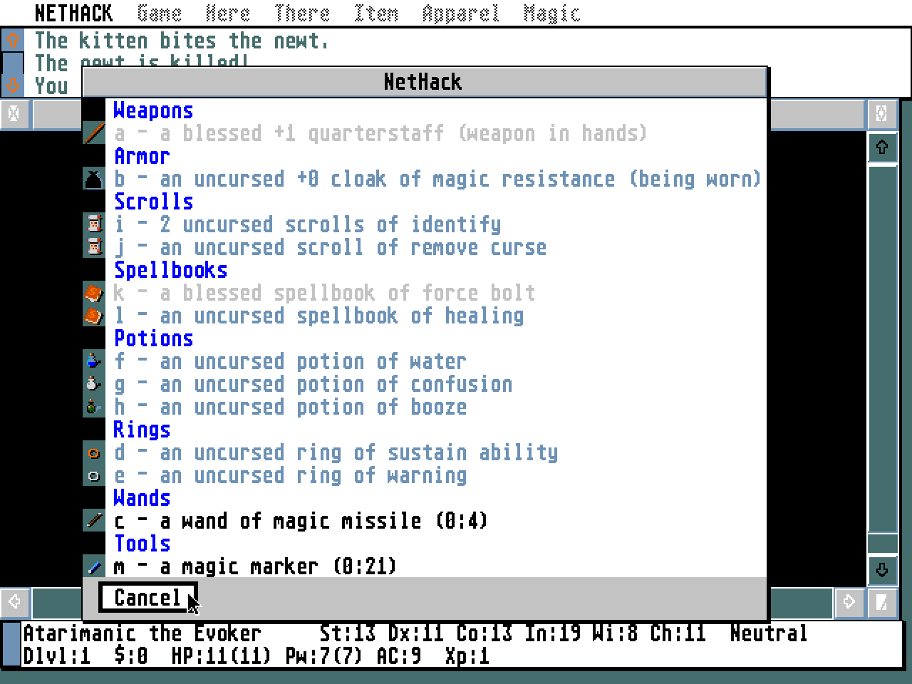 NetHack atari screenshot